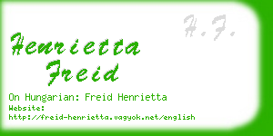 henrietta freid business card